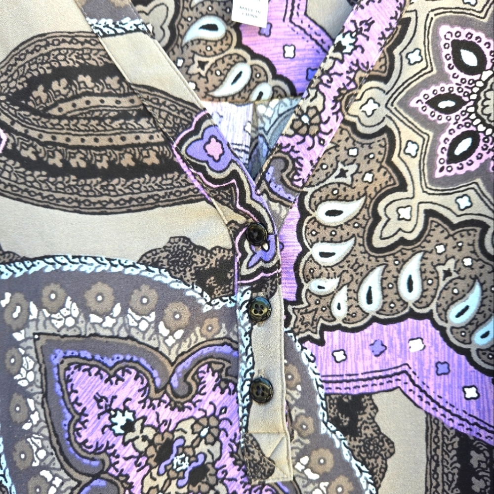D& Co Purple and Gray  Blouse - Picture 5 of 7